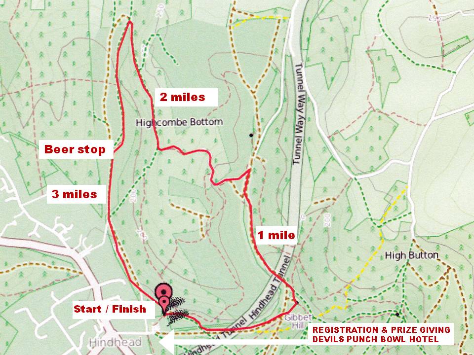 Map of the course for Boxing Day Run
