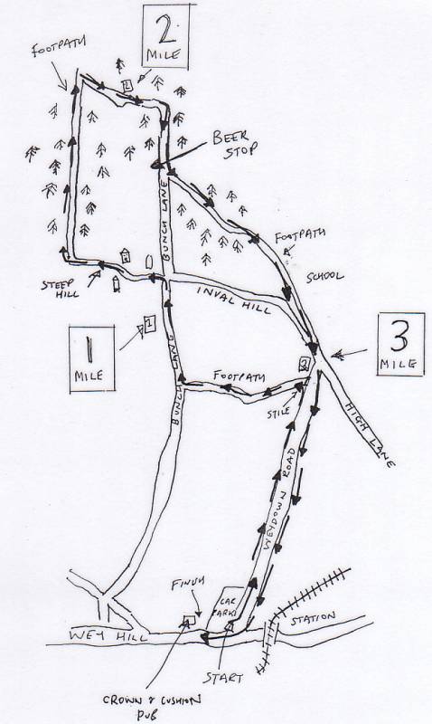 Map of the course for Boxing Day Run